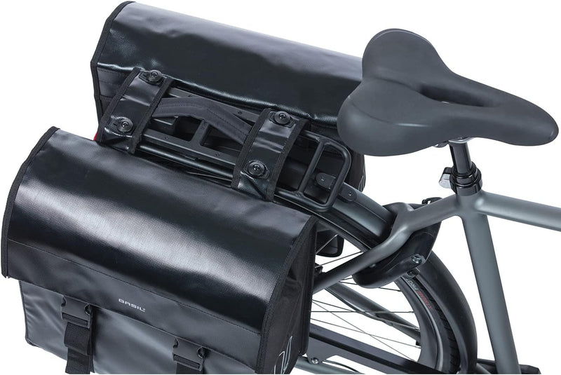 Basil Basil Double Bicycle Bag Urban Load MIK Black - 48-53 Liter - Tarpaulin Packtaschen-2179242815