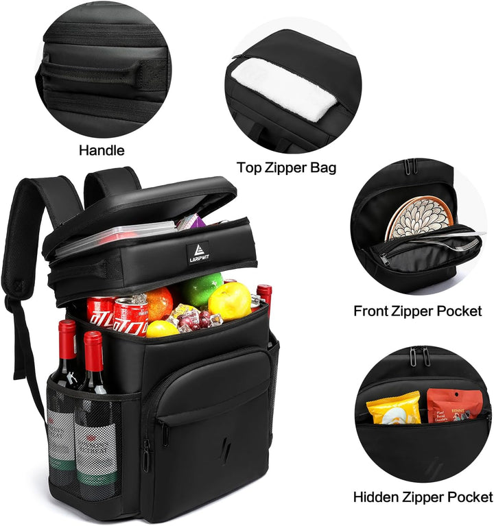 Laripwit Kühlrucksack 54 Dosen Thermo Kühltasche Rucksack Gross Isolierte Doppeldeck mit Kühlfach fü
