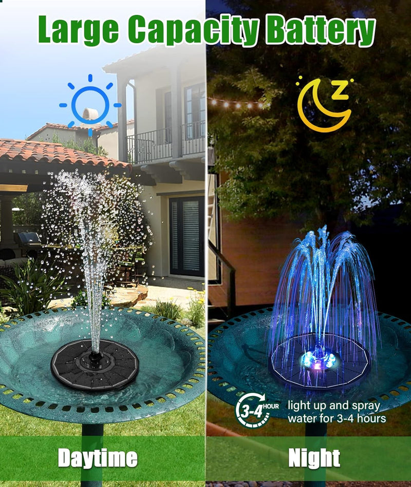 SZMP Solar Springbrunnen für aussen 100% Glas 2023 Upgraded,3.5W Solar Teichpumpe mit 8 Effekte Sola