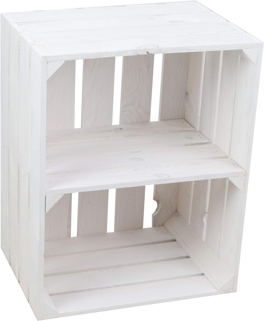 Kistenkolli Altes Land 3er Set Neue weisse Obstkiste Johanna/Schuhregal Ablageregal Beistelltisch Sc