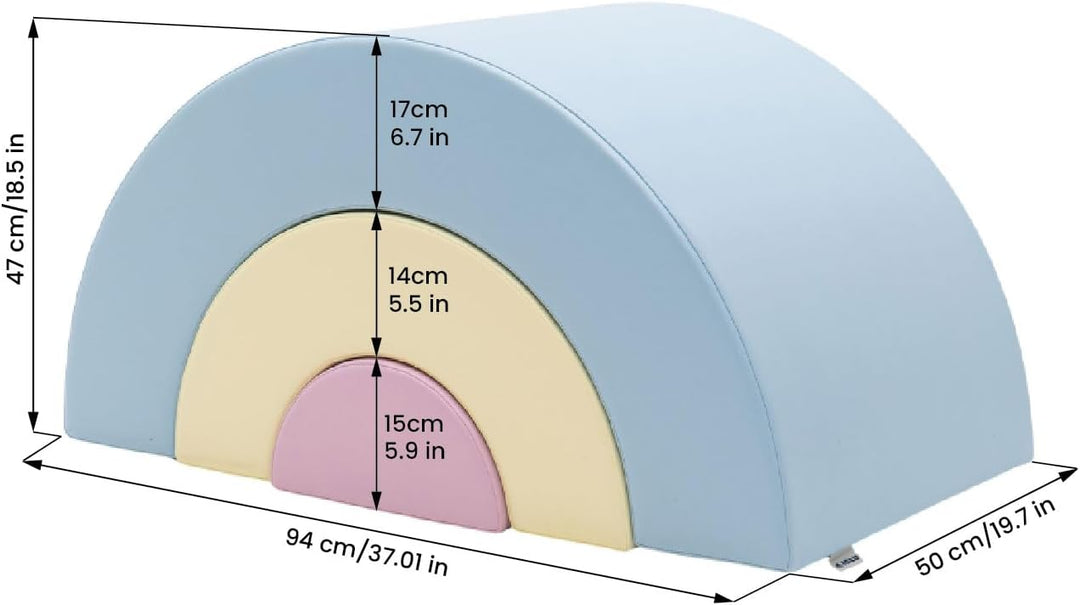 IGLU SOFT PLAY Rutsche Set XXL Schaumstoff Bausteine Kinder Klettern Baby (Pastel, Rainbow) Pastel R