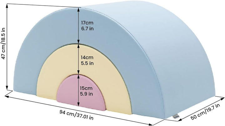 IGLU SOFT PLAY Rutsche Set XXL Schaumstoff Bausteine Kinder Klettern Baby (Pastel, Rainbow) Pastel R