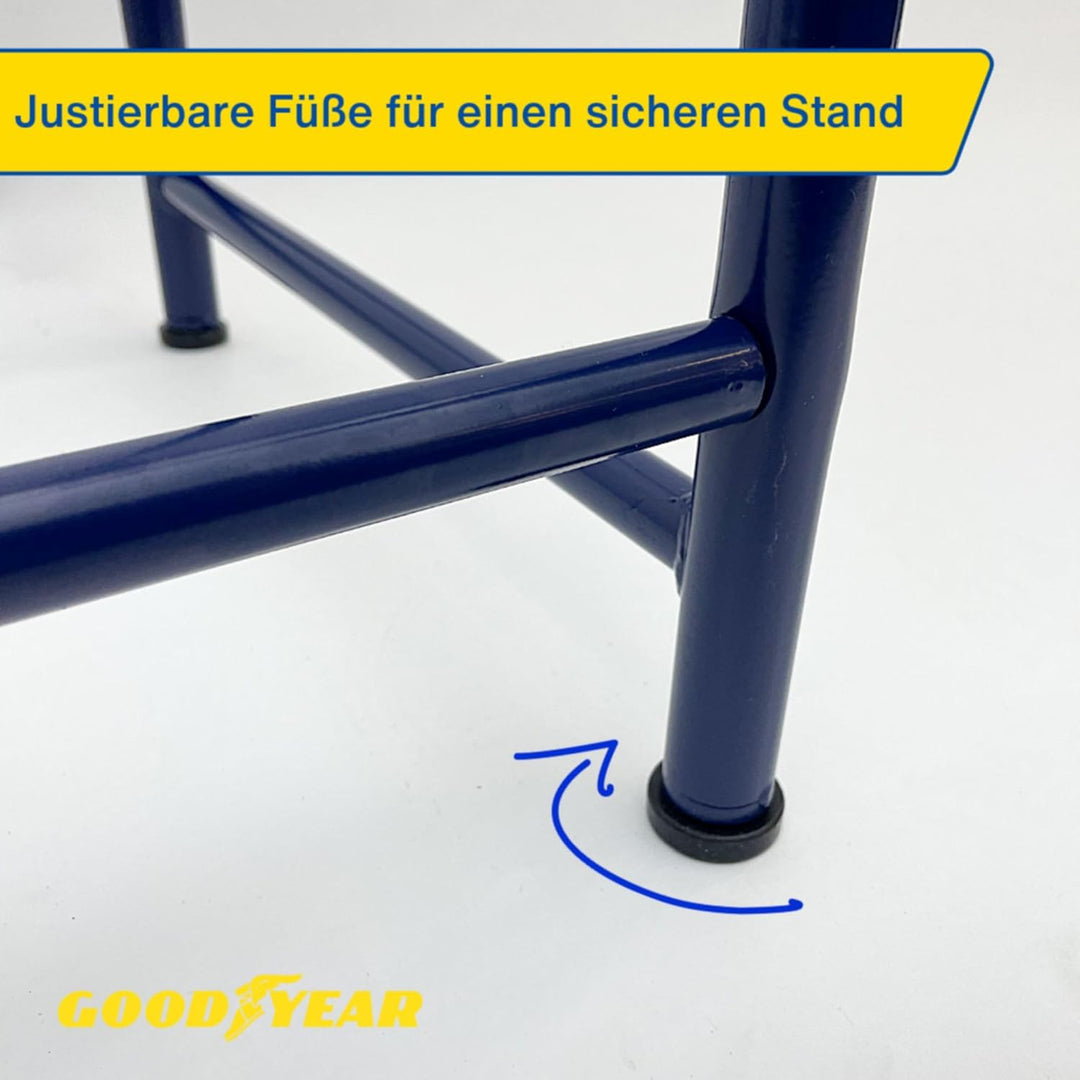 Goodyear Reifenregal für 4 Reifen, platzsparende Aufbewahrung, höhenverstellbar, 2 Ebenen, Tragkraft