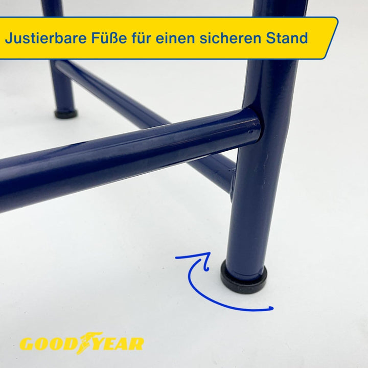 Goodyear Reifenregal für 4 Reifen, platzsparende Aufbewahrung, höhenverstellbar, 2 Ebenen, Tragkraft