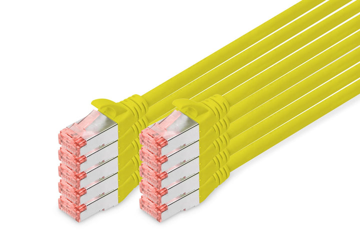 DIGITUS LAN Kabel Cat 6 - 5m - 10 Stück - RJ45 Netzwerkkabel - S/FTP Geschirmt - Kompatibel zu Cat 6