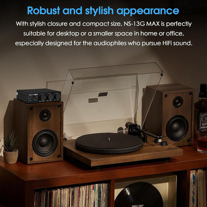 Nobsound NS-13G MAX 300Wx2 Stereo Verstärker mit Phono Eingang – HiFi Mini Endstufe der Klasse D für