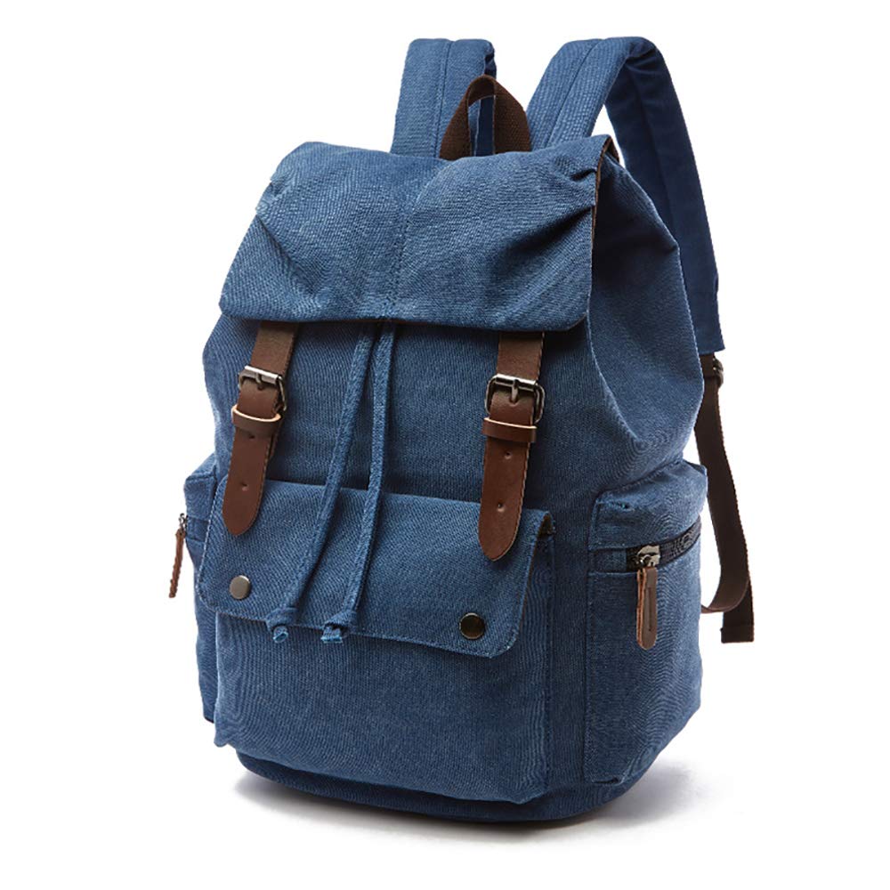 Rufun Leinwand Rucksack Jahrgang für Laptop Tagesrucksack Wandern Reisen Grosse Kapazität Tasche Uni
