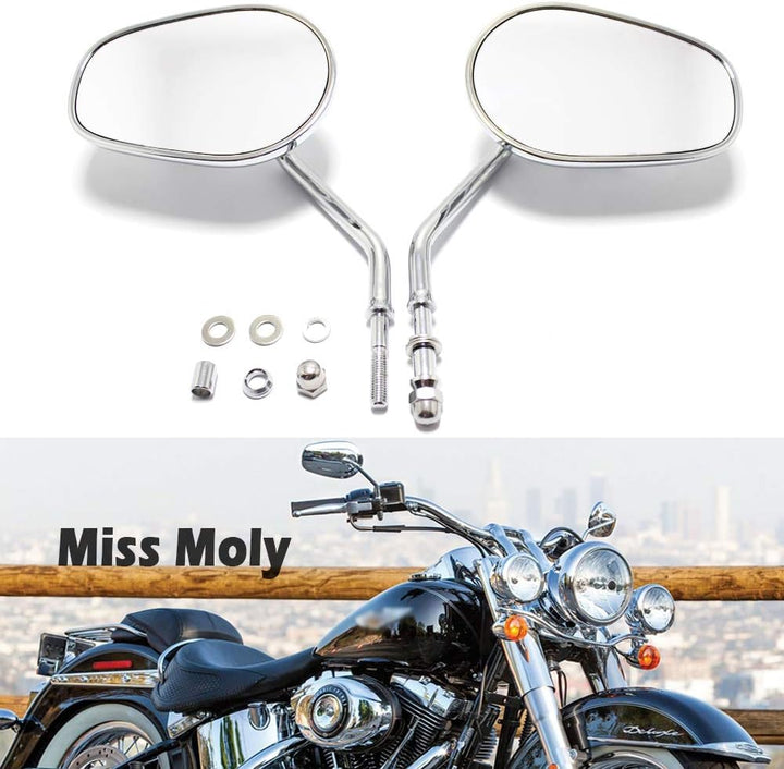 8mm Motorrad Seitenspiegel für Sportster 1200 XL883 Dyna Softail Road Glide(#2-Chrom) # 2-Chrom, # 2