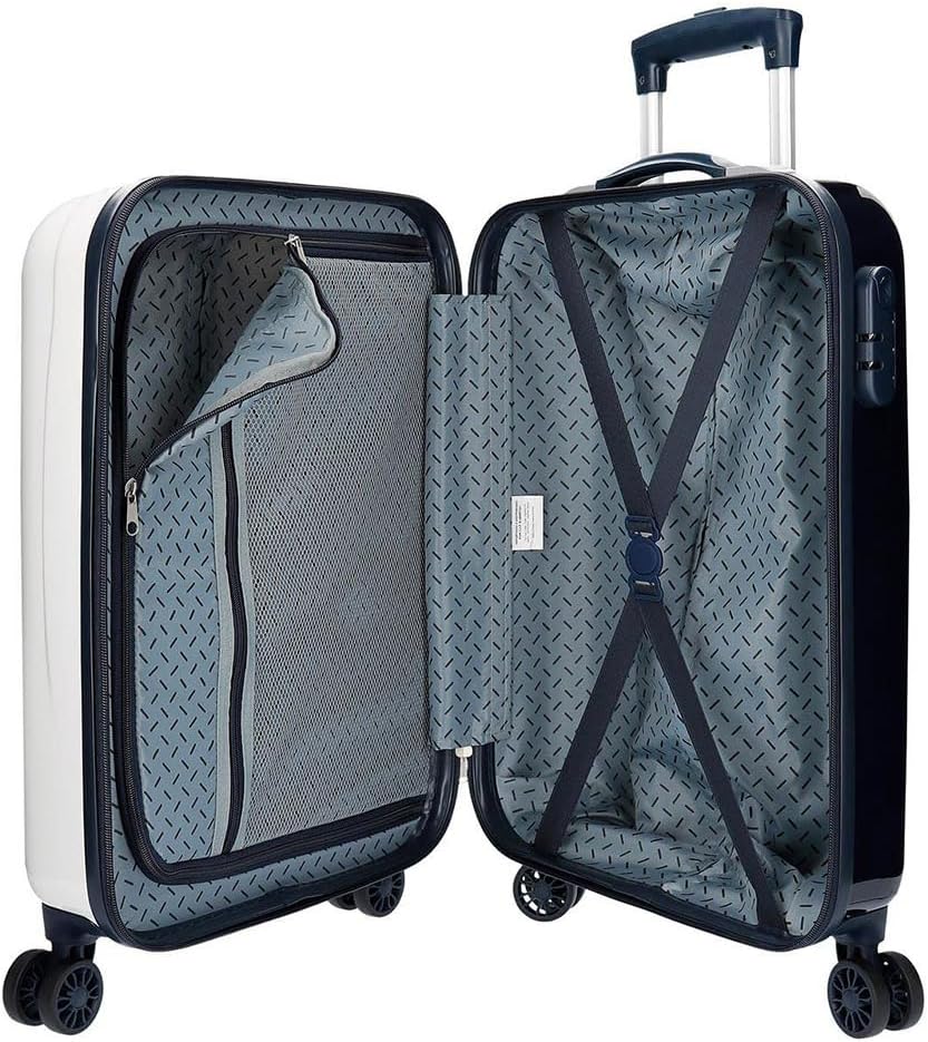 Pepe Jeans Digital Kabinentrolley, weiss, 40 x 55 x 20 cm, starr, ABS, integrierter TSA-Verschluss,