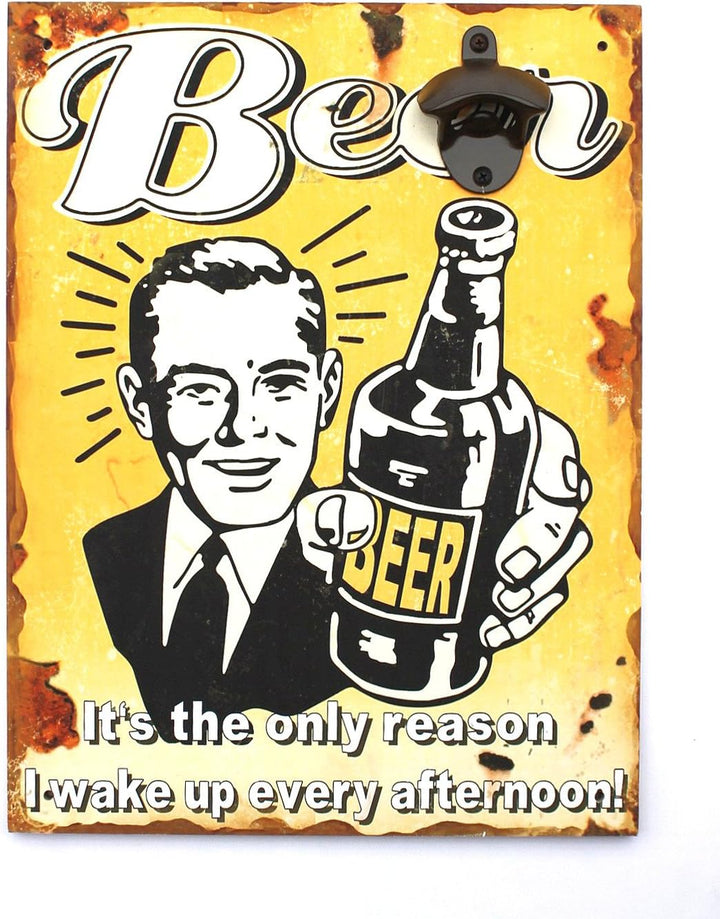 D&M Wandbild Beer mit Flaschenöffner 40cm Bieröffner 21261 Wandflaschenöffner Öffner (21261 Gelb), 2