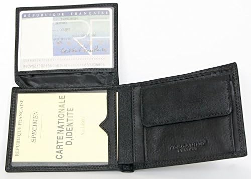 Schwarz Grosse Qualität Weiche Echtleder Geldbörse Toscanino