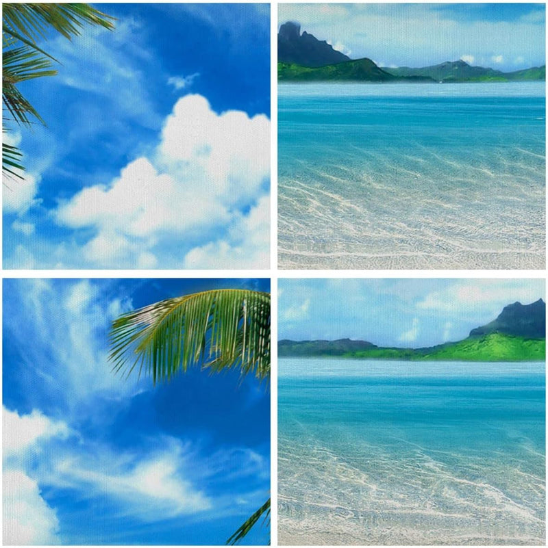 Wandbilder Dekoration Wohnzimmer Strand Urlaub Insel Palme Panorama Bilder auf Leinwand 120x50cm Lei