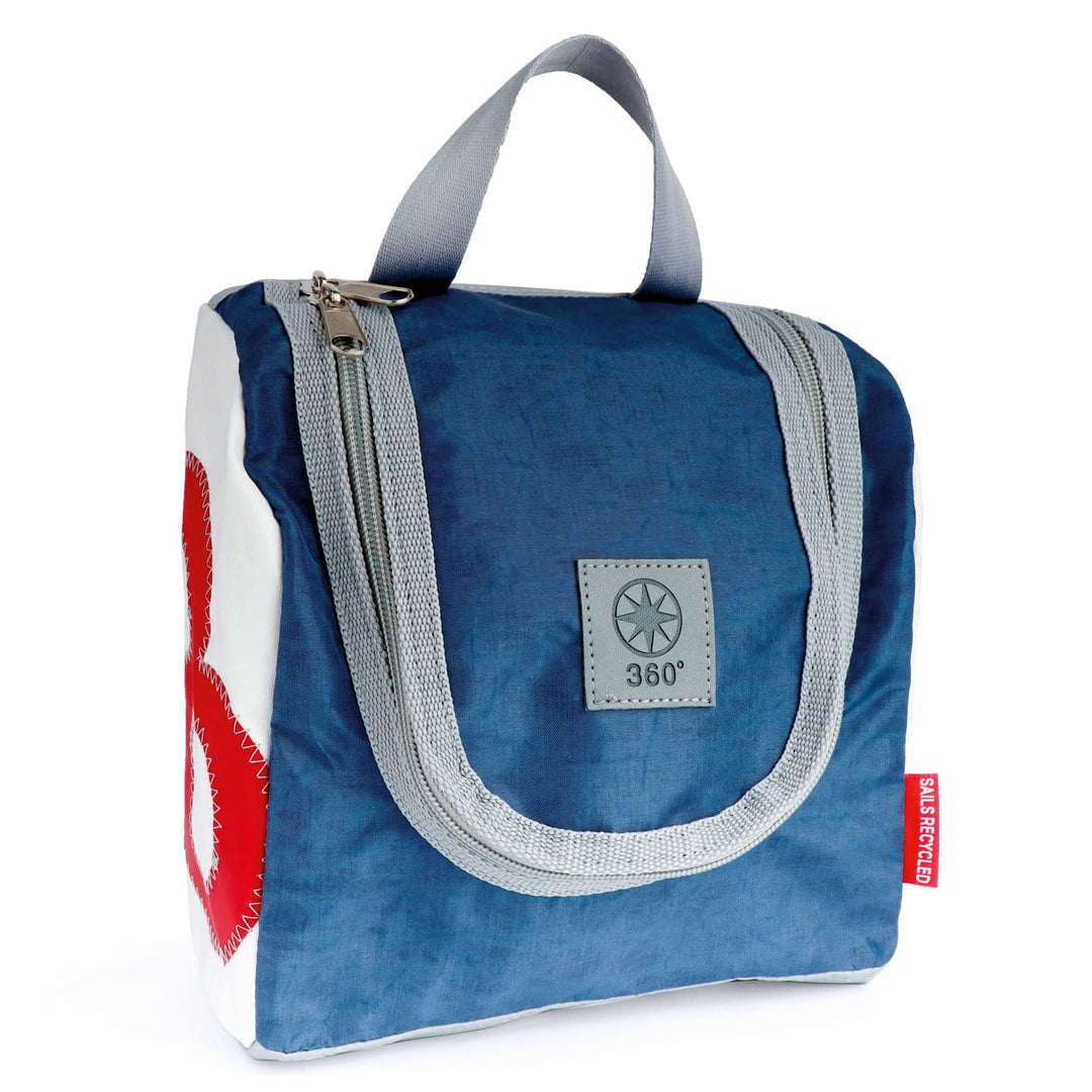360° Kulturtasche Kulturbeutel Matrose XL weiss-blau Zahl rot