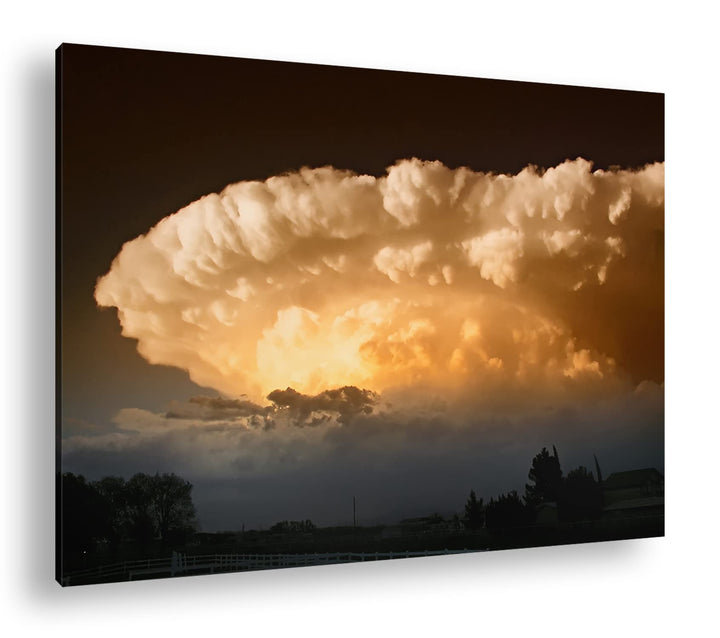 deyoli riesige Wolke Format: 80x60 als Leinwandbild, Motiv fertig gerahmt auf Echtholzrahmen, Hochwe