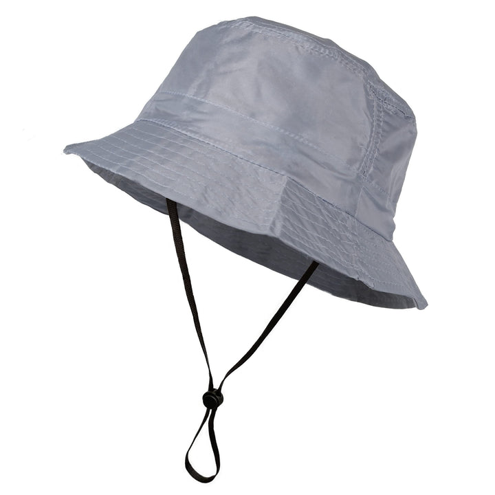 Toutacoo. Regenhut. Regenbob. Einstellbar. Nylon-Look M-L 22-grau kinnriemen, M-L 22-grau kinnriemen