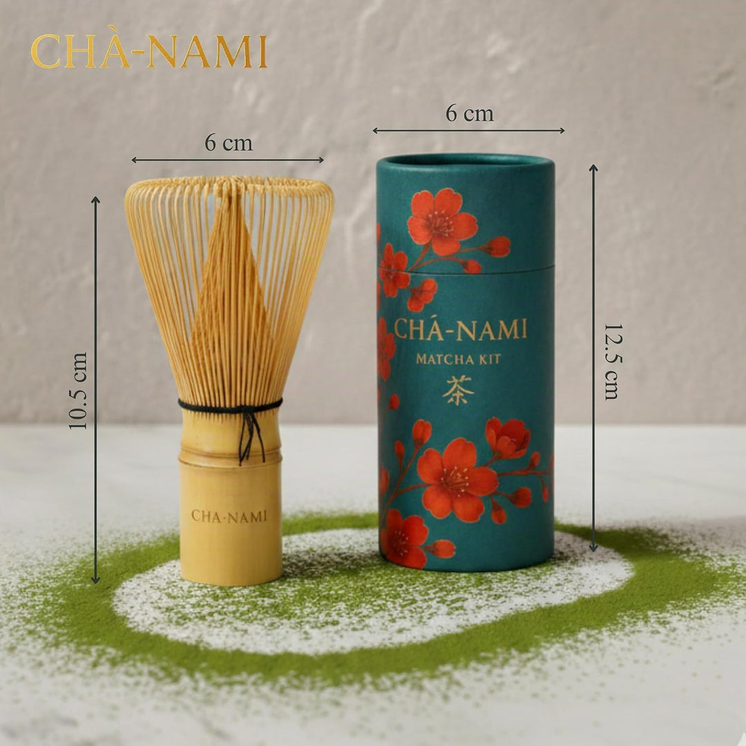 Matcha Besen Bambus – 100 Borsten für cremigen Matcha-Schaum – Japanischer Chasen für Teezeremonie –