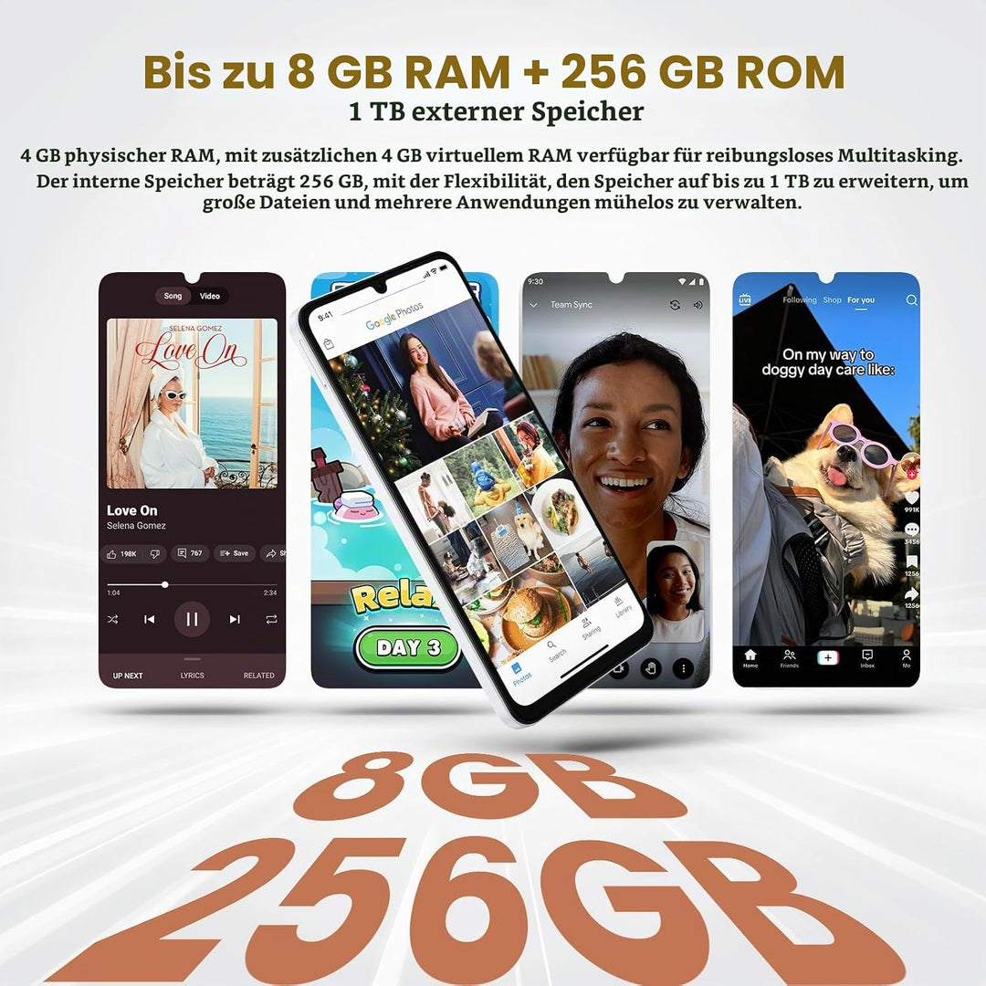 Ulefone Note 20 Pro Handy Android 14 256GB+8GB/1TB SD 50MP+8MP Kamera Octa Core 6000mAh 18W 6,75" HD