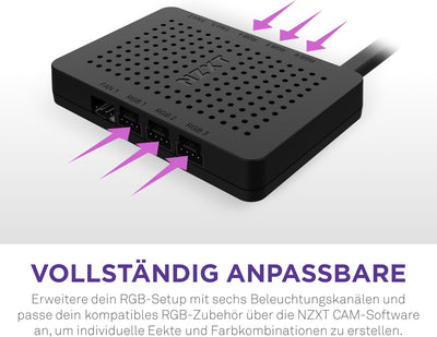 NZXT RGB & Fan Controller - AC-CRFR0-B1-6 RGB-Beleuchtungskanäle - 3 Lüfterkanäle - Anpassung der RG