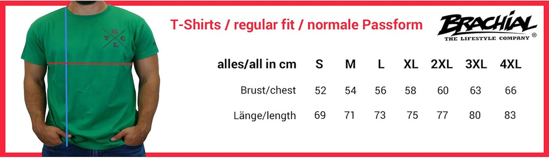 Brachial Premium Herren T-Shirt Core Regular-Fit - für Freizeit Bodybuilding Workout Gym Kraftsport