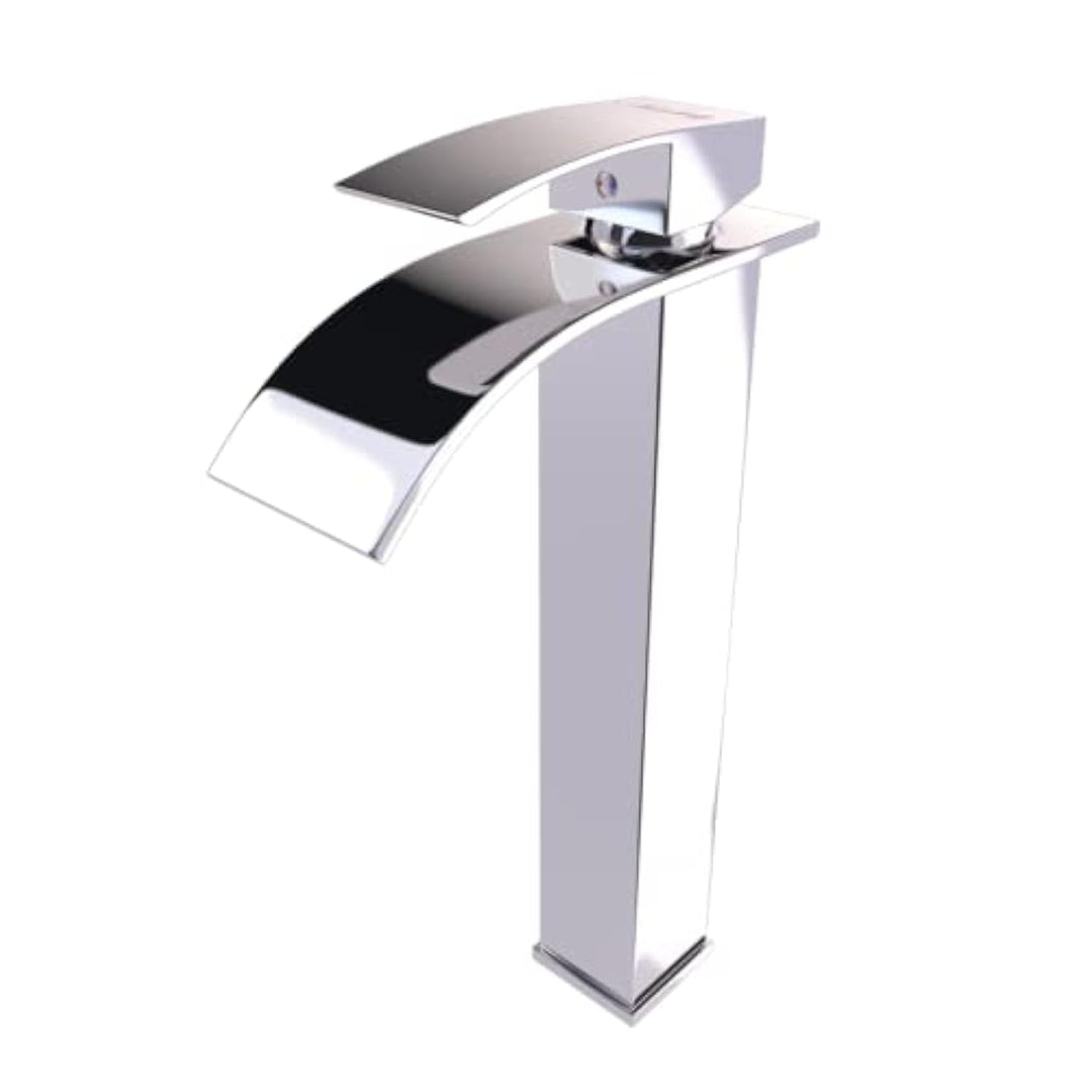 Hoch Wasserhahn Wasserfall Bad, Einhebelmischer, Waschtischarmatur Chrom, Keramikventil Waschtischmi