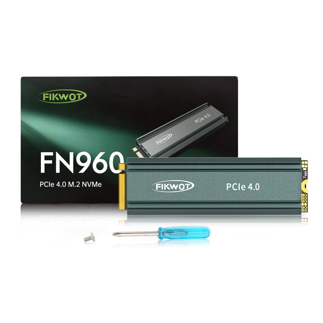 Fikwot FN960 2TB M.2 2280 PCIe Gen4 x4 NVMe 1.4 Internes Solid State Drive mit Kühlkörper – Bis zu 5