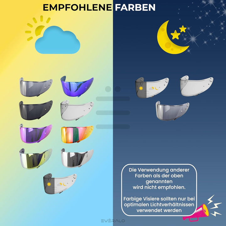 Everalo Kompatibel mit Shoei Nxr Visier - Ryd - X Spirit 3 - Z7 - Rf1200 - X14 - Cwr 1 - Cwr f - Hel