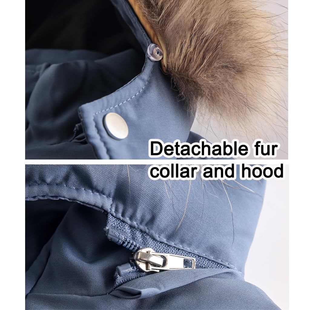 Baby Schneeanzug Winter 2 Stück Daunenjacke Mantel mit Schnee Lätzchen Hose Jungen Mädchen Skianzug