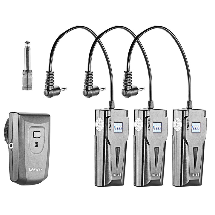 Neewer 16 Kanäle Wireless Radio Flash Speedlite Studio Triggerset, einschliesslich (1) Sender und (3
