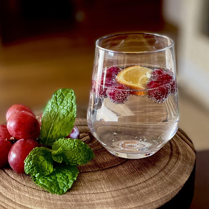 KIAPPO Set mit 12 Gläsern mit Fassungsvermögen 400 ml für Wasser und kalte Getränke modernes und min