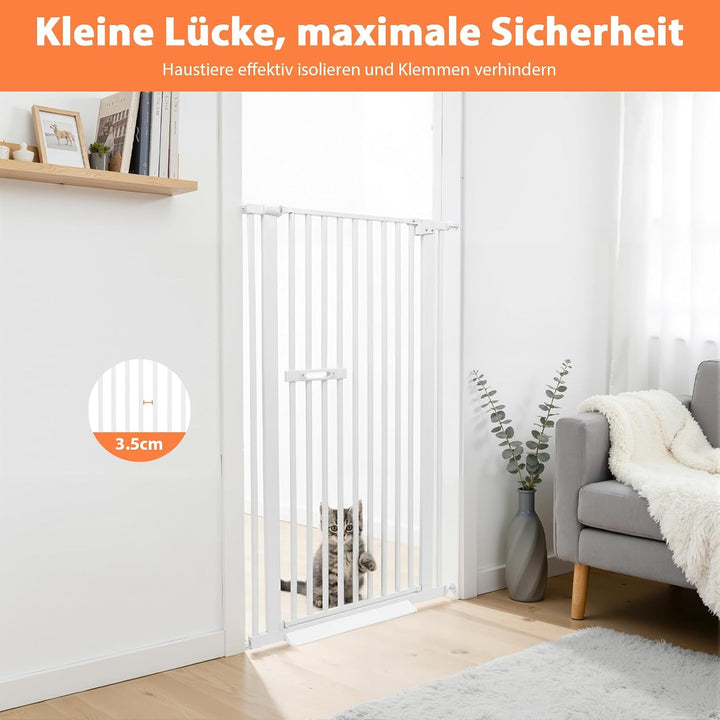 150cm Extra Hohes Haustier Schutzgitter Verstellbar Türschutzgitter für Hunde Katzen Treppenschutzgi