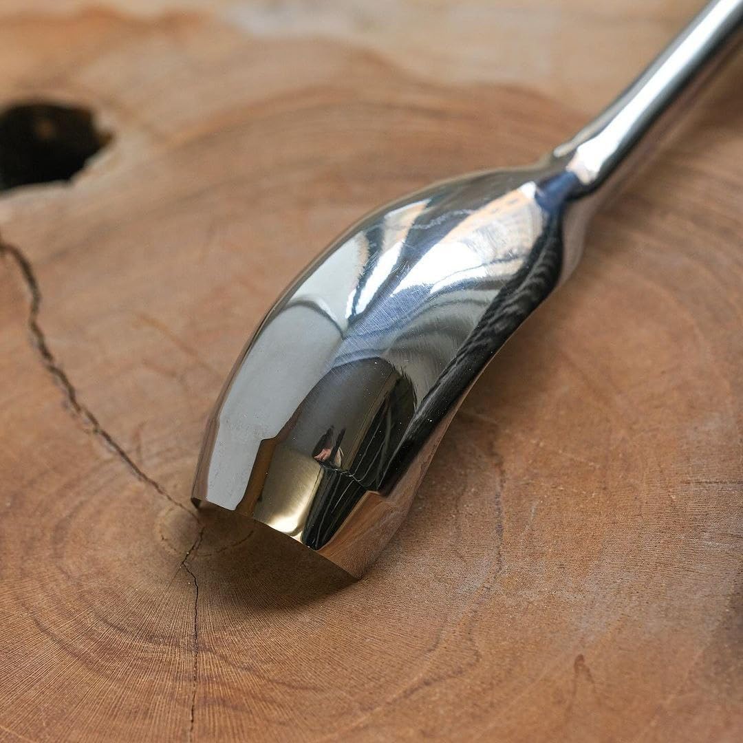 STRYI Profi Schnitzwerkzeug: Gebogenes Hohleisen 20mm (Bent Gouge), Hochwertiger Carbonstahl, Handge