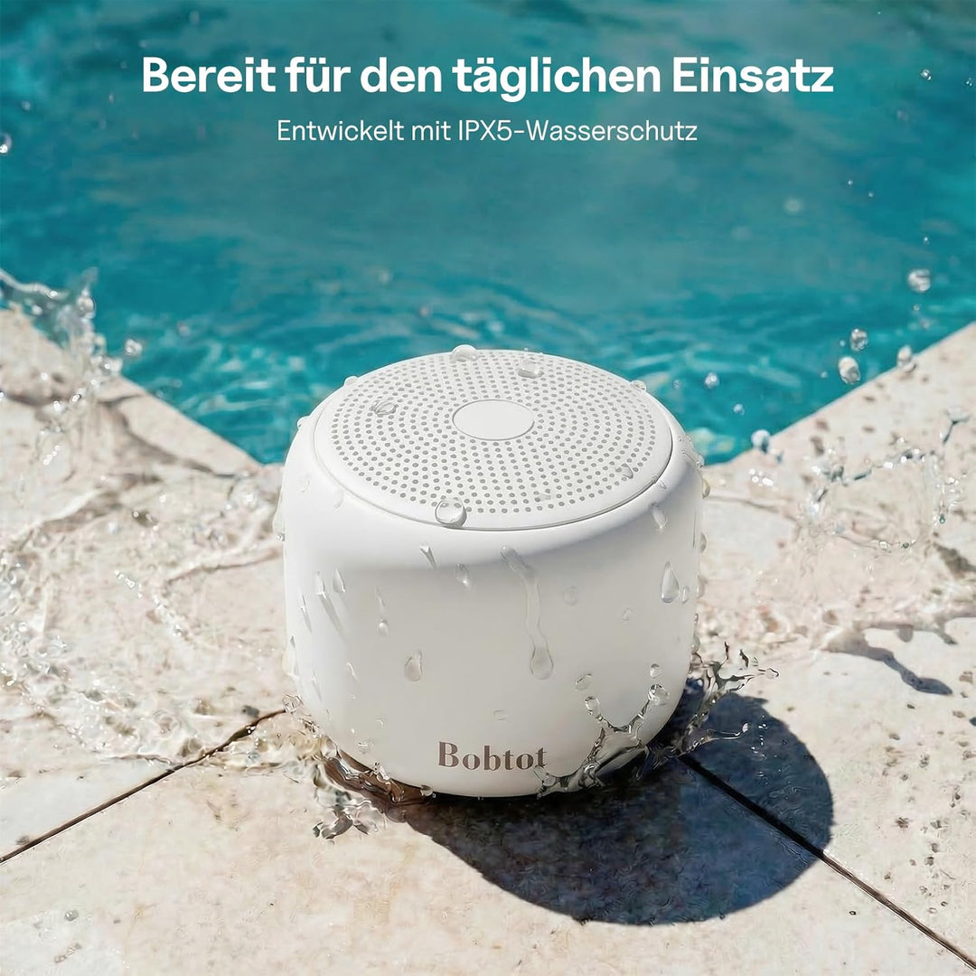 Bobtot Tragbarer Bluetooth-Lautsprecher, kabelloser wasserdichter Lautsprecher mit lautem Stereo-Sou