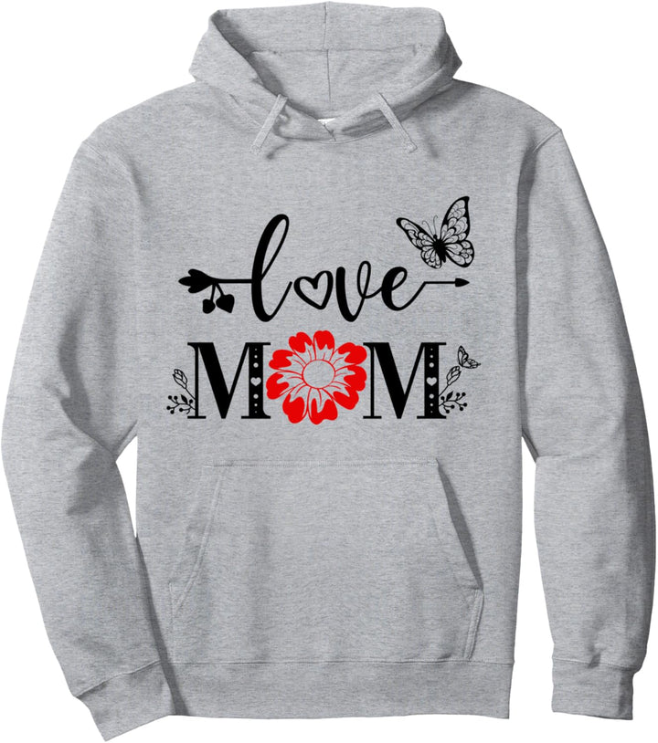 Love Mom Sweatshirts for Mom of Boys Mom of Girls,I Love Mom Pullover Hoodie
