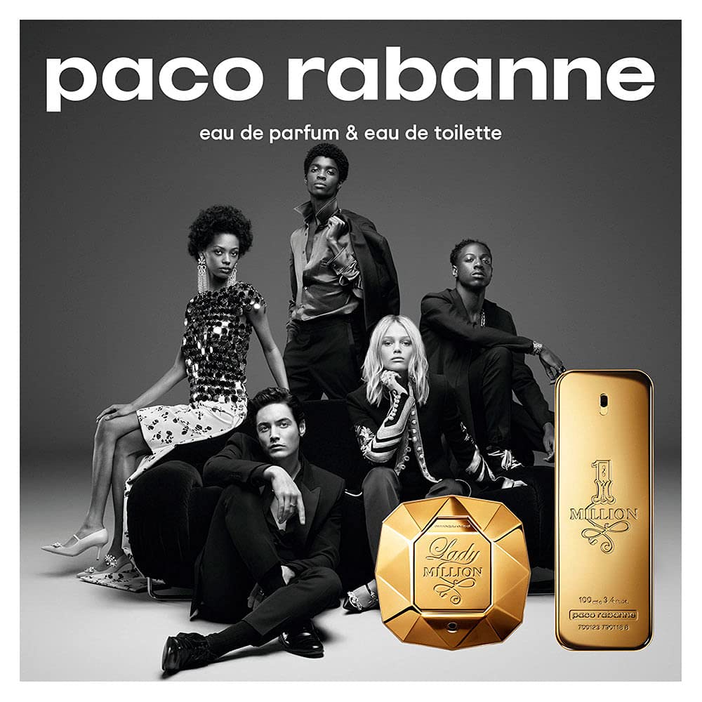 Paco Rabanne Lady Million Eau De Parfum Spray für Damen Pack (1x 80 ml) Orange, Himbeere, Neroli 80
