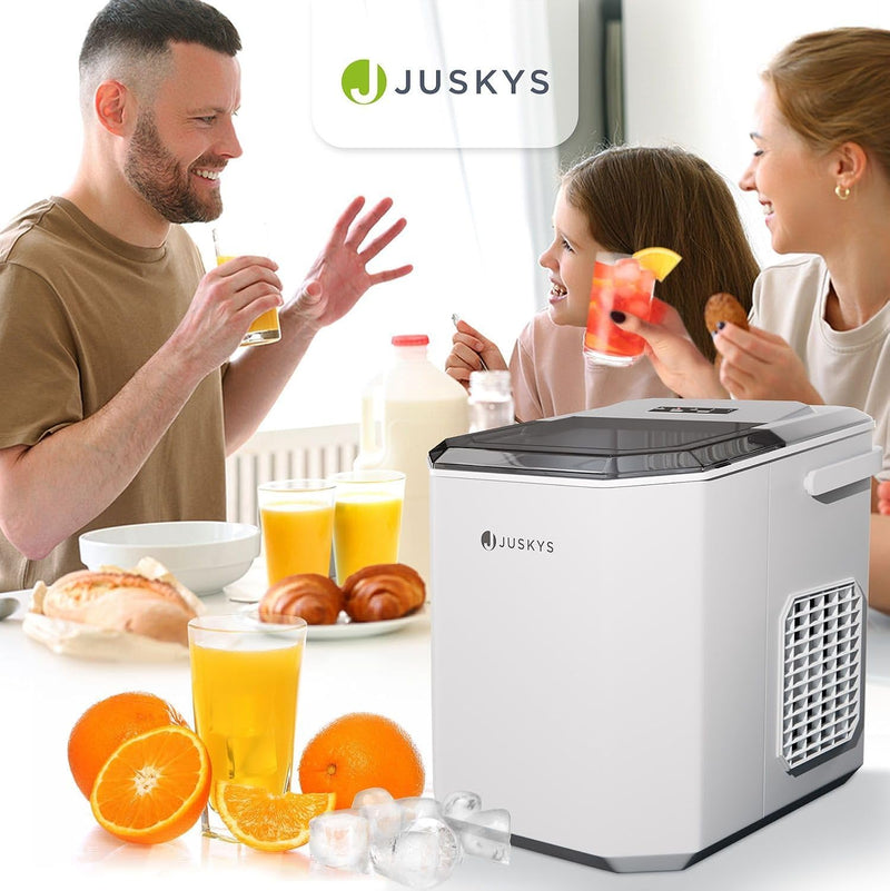 Juskys Eiswürfelmaschine IceOracle - Cocktail Eiswürfel in 6-13 min - Mini Eiswürfelbereiter für 12