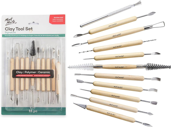 Mont Marte Modellierwerkzeug Set – 11 Sculpting Werkzeuge in verschiedenen Grössen und Formen – Idea