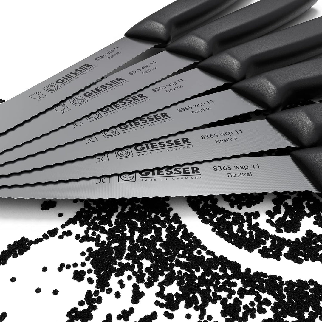Giesser seit 1776 - Made in Germany - Tomatenmesser 6er Set schwarz, Klinge 11 cm, rutschfest, klein