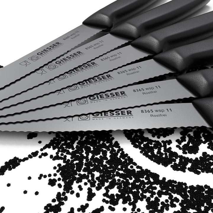 Giesser seit 1776 - Made in Germany - Tomatenmesser 6er Set schwarz, Klinge 11 cm, rutschfest, klein