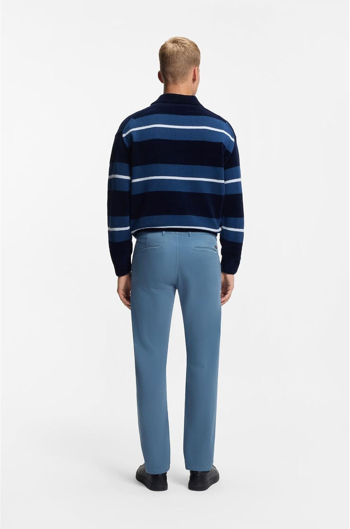 BOSS Herren Chino Slim Slim-Fit Chino aus elastischem Baumwoll-Satin 29W / 32L Open Blue472, 29W / 3