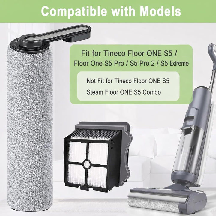 7 Stück Ersatz Bürstenwalze und HEPA Filter Set für Tineco Floor One S5 / S5 Pro / S5 Pro 2 / S5 Ext