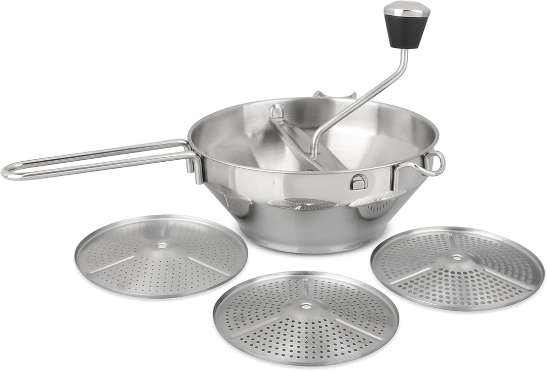 Dr. Oetker Passiergerät-Set, Passiermühle und Einmachtrichter aus Edelstahl, Universalbügel für Vers