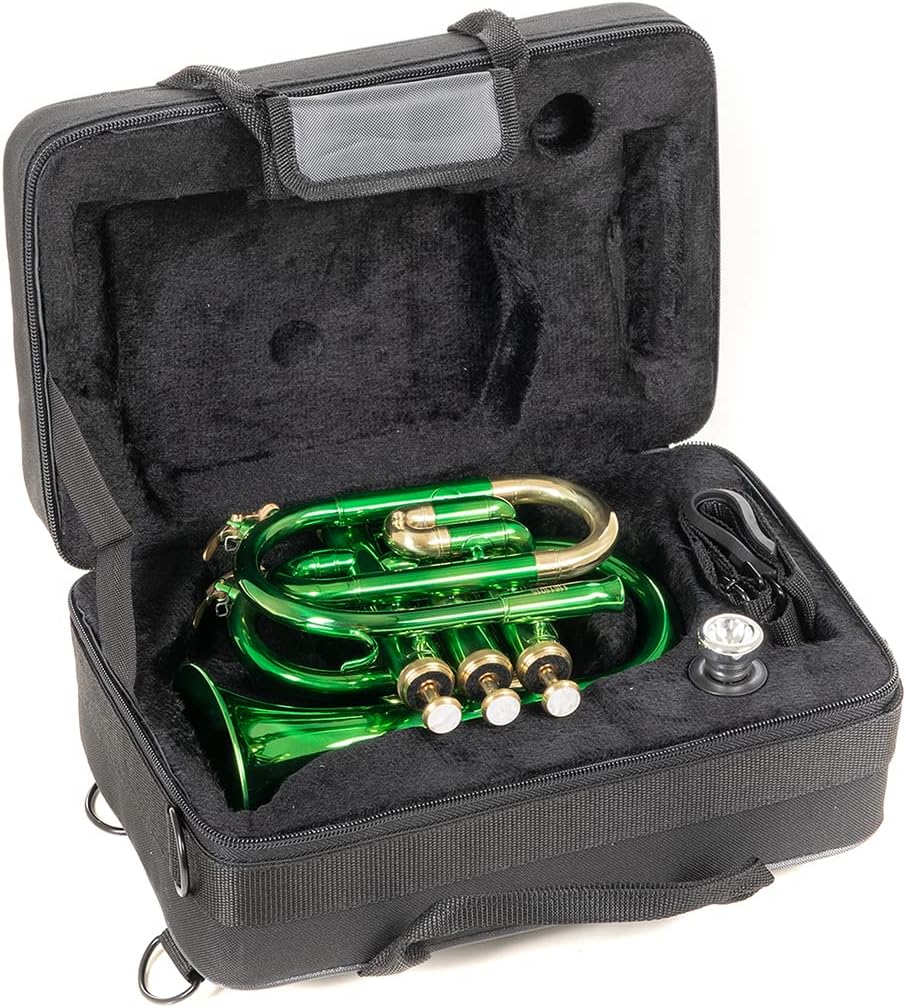 Roy Benson RB701008 Bb Taschen-Trompete MOD.PT-101E grün lackiert, inkl. Etui, PT-101E