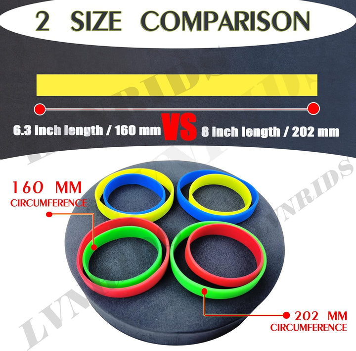 100 Stück Silikon Armbänder, Sport Party Gummi Elastic Armband Grosshandel Bulk-Armband für Kinder E
