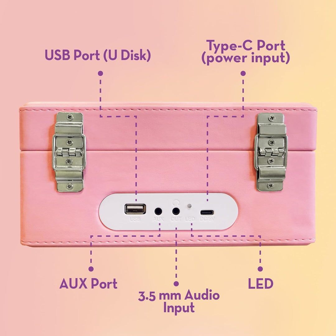 Lisciani – Barbie CD Player im Retro Design – Tragbar mit Kunstlederkoffer – Integrierter Lautsprech