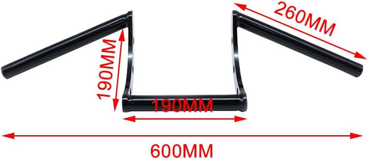 Motorrad Lenker 22 mm,Z Lenker Universal für Drag Custom Bobber Chopper Cruiser Softail Dyna Sportst