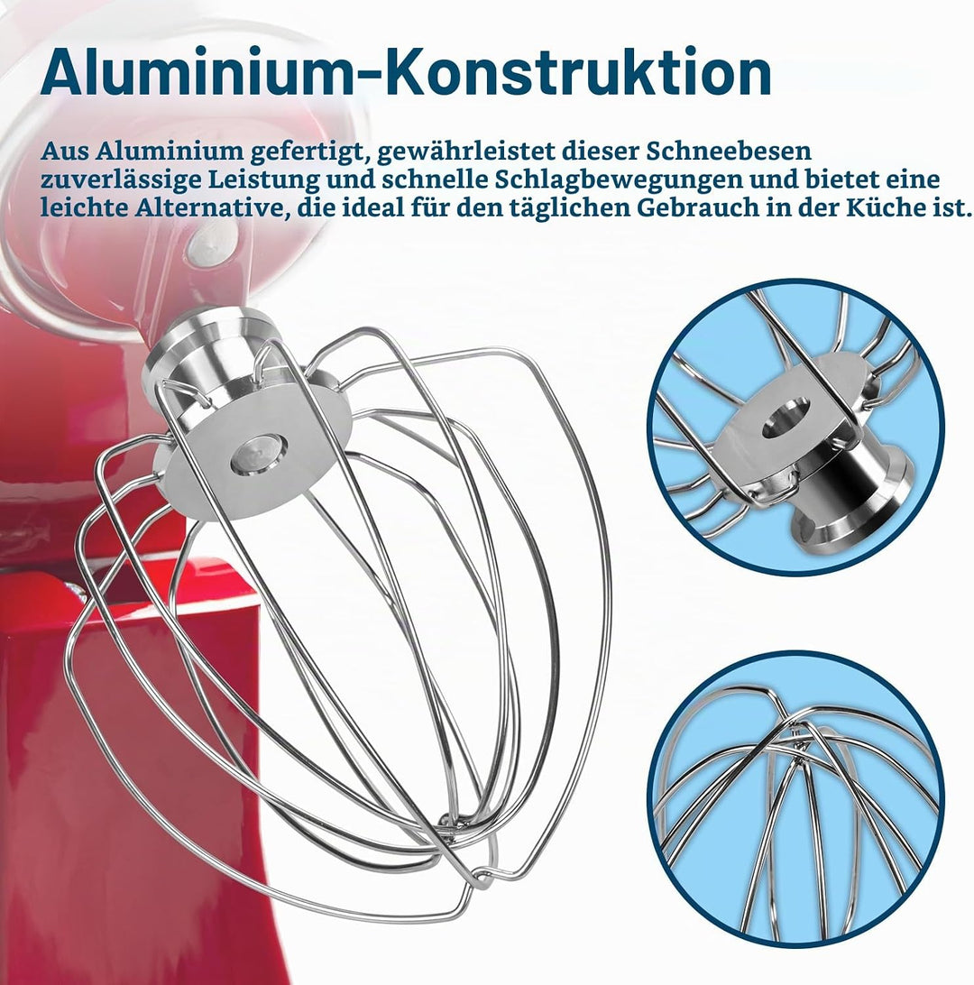K45WW 6-Drahtiger Schneebesen für KitchenAid 4.5-5 Quart Kippkopf-Standmixer Artisan &amp; Classic Serie