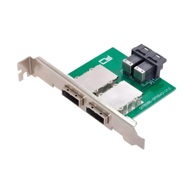 chenyang Mini SAS 2 SFF-8088 zu 2 SFF-8643 HD Data Server Converter Adapter mit Klammer 2 SFF-8088 t