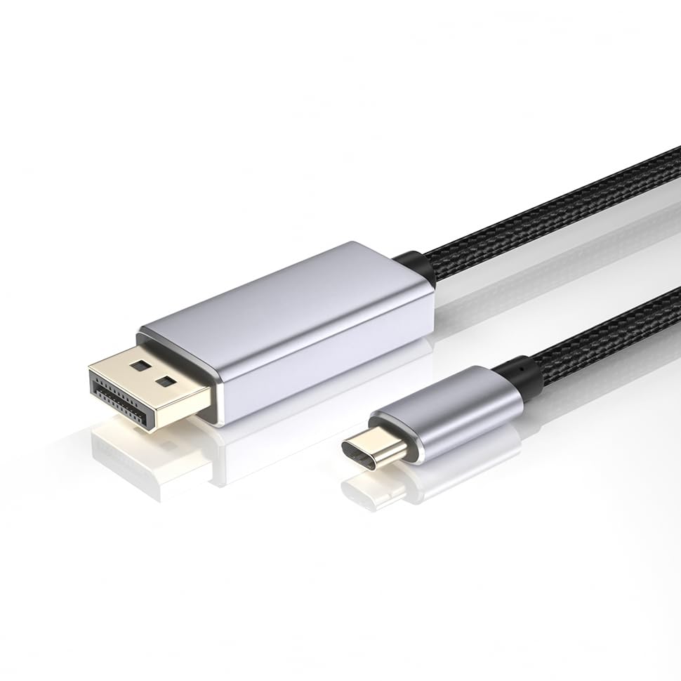 BolAAzuL USB C auf Displayport Kabel 1m, 8K@60Hz 4K@144Hz Thunderbolt 3 USB 3.1 Typ C zu DP 1.4 Vide