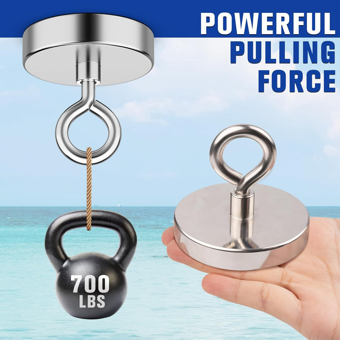 FINDMAG Superstarke Neodym-Angelmagnete, 700 Pfund (317 kg) Zugkraft, Seltenerdmagnet mit versenktem
