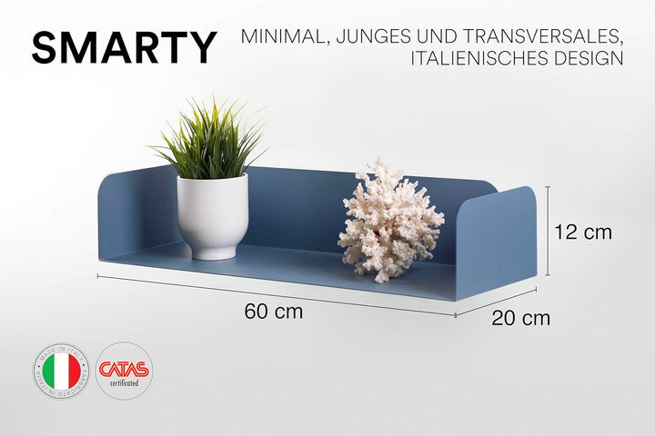 D-Segno Wandregal Metall - Regal Wand, Einzigartiges minimalistisches und modernes Design, Wandbuchh